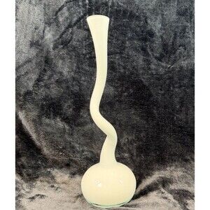 Normann Copenhagen White Vintage Danish Britt Bonnesen Swing Glass Vase Modern